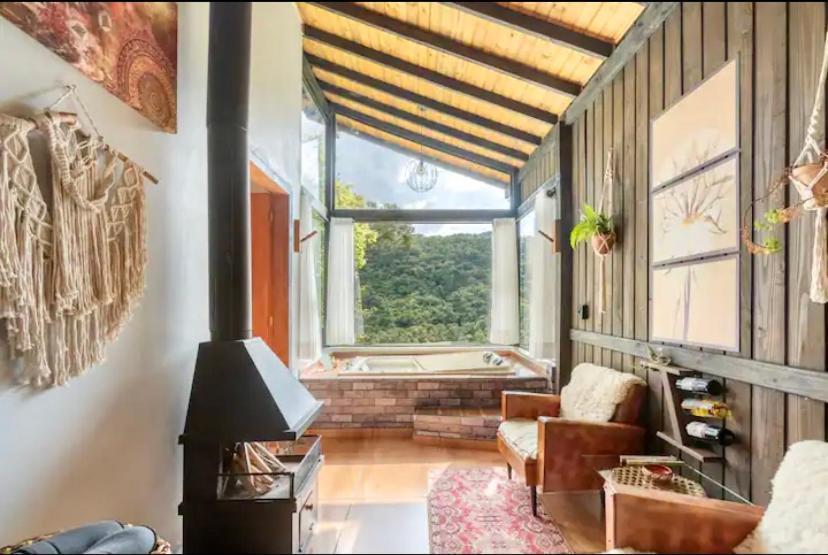 Cabana Sassafras Com Hidromassagem Alfredo Wagner Bagian luar foto