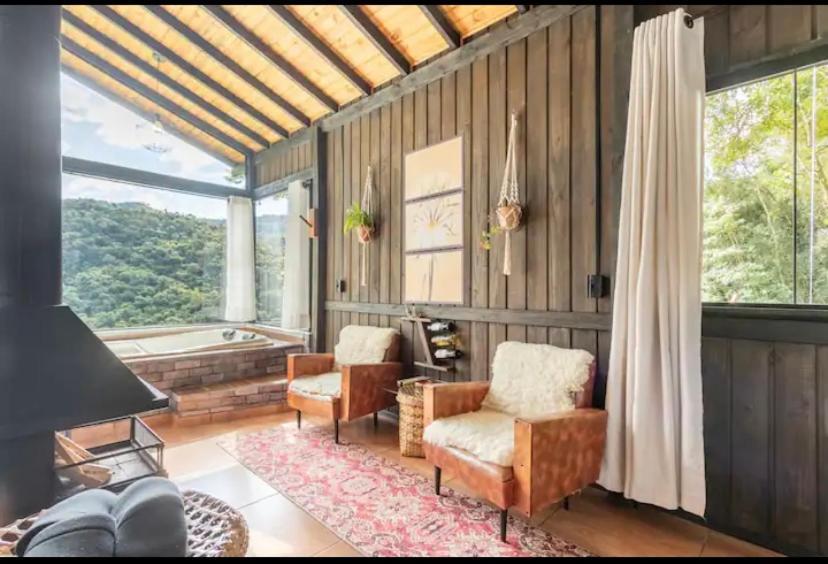 Cabana Sassafras Com Hidromassagem Alfredo Wagner Bagian luar foto