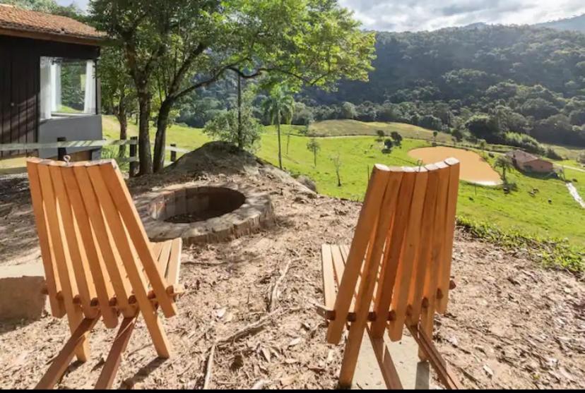 Cabana Sassafras Com Hidromassagem Alfredo Wagner Bagian luar foto
