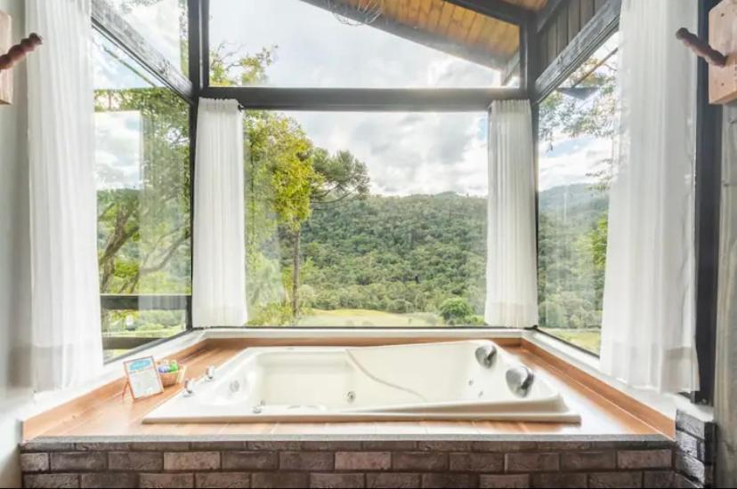 Cabana Sassafras Com Hidromassagem Alfredo Wagner Bagian luar foto